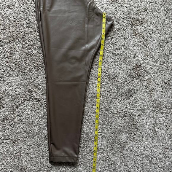 NEW Old Navy Faux-Leather Leggings High-Waisted Vegan Sedimentary Tan Women's XL - Picture 11 of 11